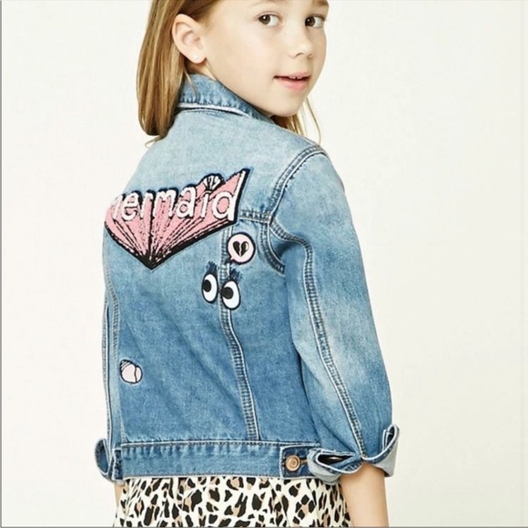 Forever 21 Other - Forever 21 Jean Jacket with Embroidered Patches (Girls size XL - 13/14)